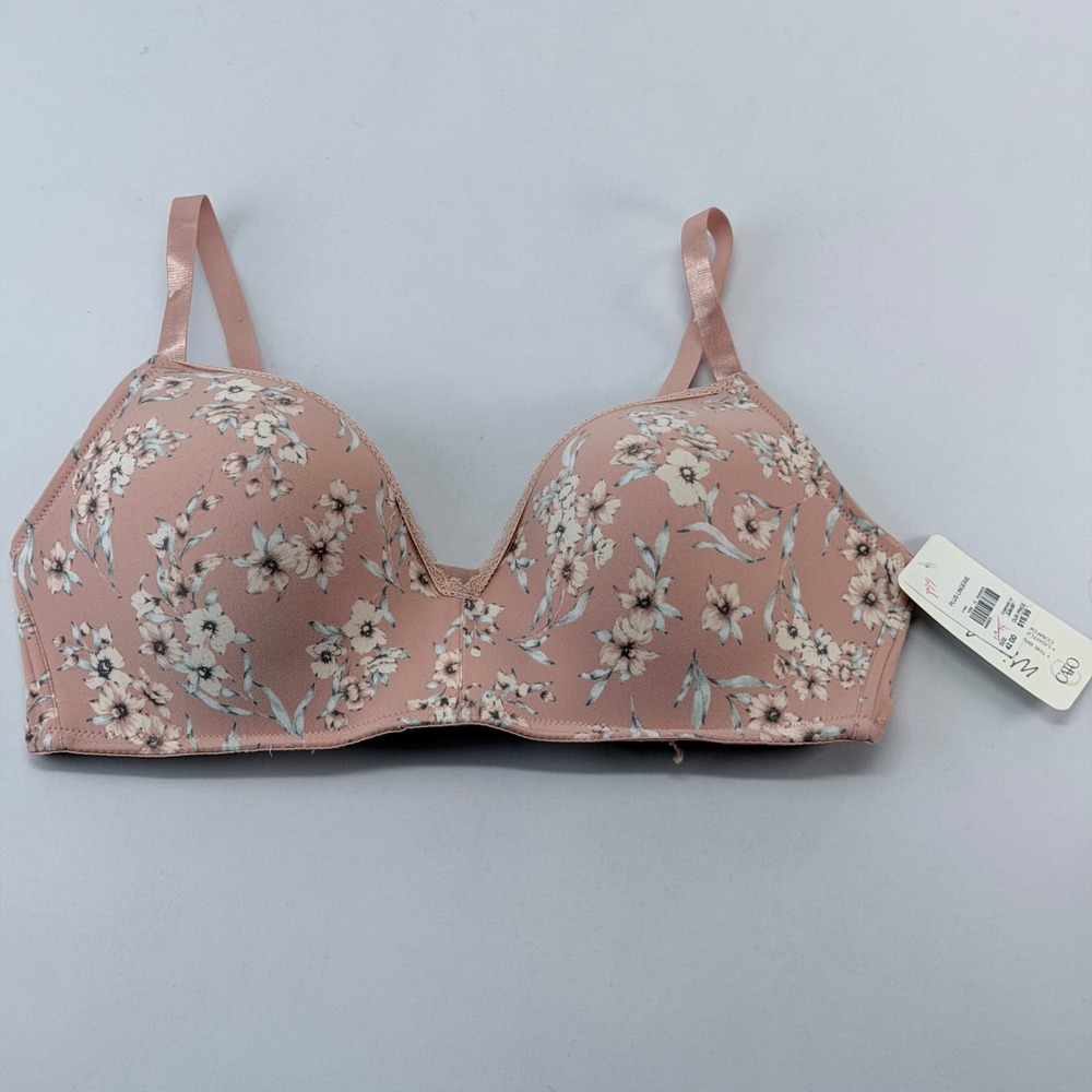 Dreamwear Floral Wirefree Bra 42DD Dusty Rose Pink Lightly Padded Plus Lingerie